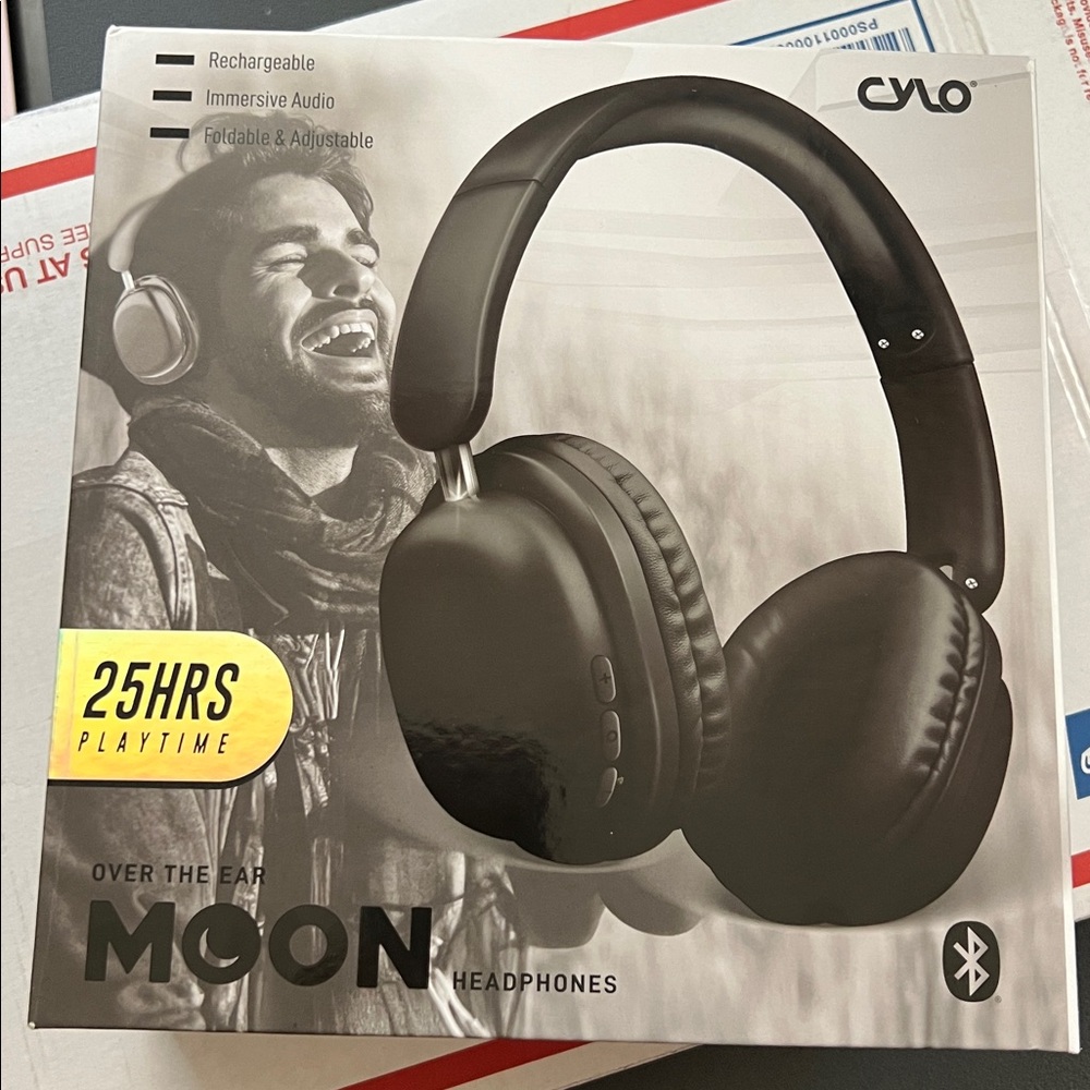 CYLO Black Over-Ear Bluetooth Headphones